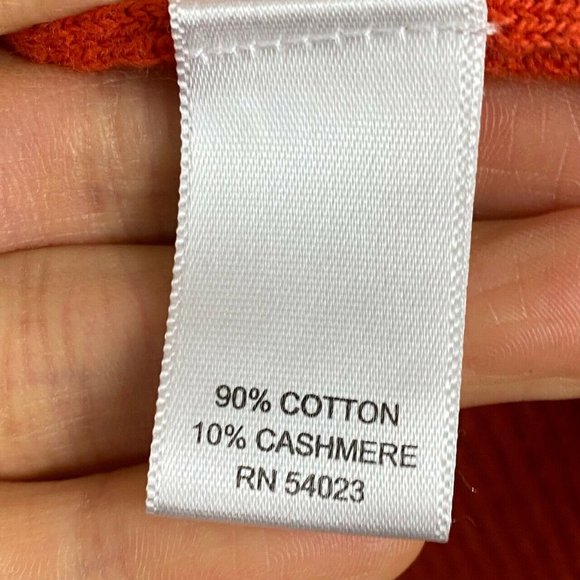 Banana Republic Sweater Cotton Cashmere Mock Neck 1/4 Button Orange Size XL - Picture 5 of 9